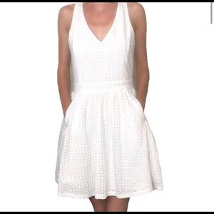 Eyelet first and flare pocket dress